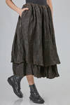 longuette skirt, wide, in pleated silk crêpe on pleated cotton jaquard - ALEKSANDR MANAMIS 