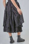 longuette skirt, wide, in tone on tone nylon, tencel and cotton jacquard - ALEKSANDR MANAMIS 