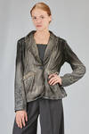 hip-lenght jacket, slim, in smooth viscose, silk and elastan velvet - AVANT TOI 