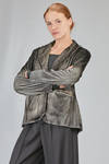 hip-lenght jacket, slim, in smooth viscose, silk and elastan velvet - AVANT TOI 