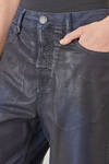 'six' pockets jeans-like trousers, soft, in cotton and elastan canvas leather-like - HIGH 