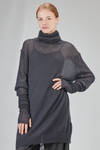 long and wide tunic sweater in gauzed mohair and silk knit - ISABEL BENENATO 