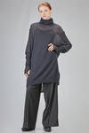 long and wide tunic sweater in gauzed mohair and silk knit - ISABEL BENENATO 