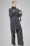 long and wide tunic sweater in gauzed mohair and silk knit - ISABEL BENENATO 