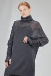 long and wide tunic sweater in gauzed mohair and silk knit - ISABEL BENENATO 