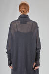 long and wide tunic sweater in gauzed mohair and silk knit - ISABEL BENENATO 