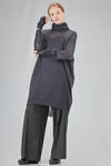 long and wide tunic sweater in gauzed mohair and silk knit - ISABEL BENENATO 