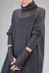 long and wide tunic sweater in gauzed mohair and silk knit - ISABEL BENENATO 