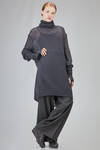 long and wide tunic sweater in gauzed mohair and silk knit - ISABEL BENENATO 