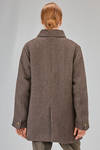 caban, long and wide in heavy wool and linen melange diagonal ribs - YUTA MATSUOKA 