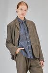 hip-lenght jacket in linen and cotton canvas - YUTA MATSUOKA 