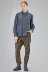 men's shirt, soft, in screen-printed cotton and linen canvas - YUTA MATSUOKA 