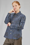 men's shirt, soft, in screen-printed cotton and linen canvas - YUTA MATSUOKA 