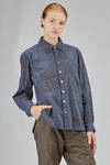 men's shirt, soft, in screen-printed cotton and linen canvas - YUTA MATSUOKA 