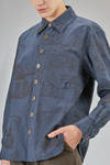 men's shirt, soft, in screen-printed cotton and linen canvas - YUTA MATSUOKA 