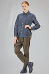 men's shirt, soft, in screen-printed cotton and linen canvas - YUTA MATSUOKA 