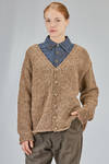 hip-lenght cardigan, wide, in melange wool boutonné knit - YUTA MATSUOKA 