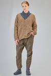 hip-lenght cardigan, wide, in melange wool boutonné knit - YUTA MATSUOKA 