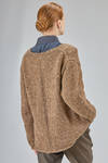 hip-lenght cardigan, wide, in melange wool boutonné knit - YUTA MATSUOKA 