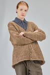 hip-lenght cardigan, wide, in melange wool boutonné knit - YUTA MATSUOKA 