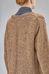 hip-lenght cardigan, wide, in melange wool boutonné knit - YUTA MATSUOKA 