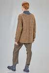 hip-lenght cardigan, wide, in melange wool boutonné knit - YUTA MATSUOKA 