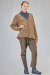 hip-lenght cardigan, wide, in melange wool boutonné knit - YUTA MATSUOKA 