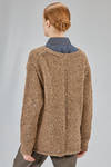 hip-lenght cardigan, wide, in melange wool boutonné knit - YUTA MATSUOKA 