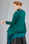 long and wide sweater in raw French silk and in hand made and hand dyed nuno-felt in extra-fine merinos wool and toussah silk - AGOSTINA ZWILLING 