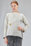 hip-lenght sweater, slim, in natural Tiroler Bergschaf wool  nuno-felt - AGOSTINA ZWILLING 