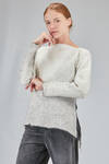 hip-lenght sweater, slim, in natural Tiroler Bergschaf wool  nuno-felt - AGOSTINA ZWILLING 