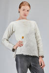 hip-lenght sweater, slim, in natural Tiroler Bergschaf wool  nuno-felt - AGOSTINA ZWILLING 