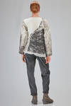 hip-lenght sweater, slim, in natural Tiroler Bergschaf wool  nuno-felt - AGOSTINA ZWILLING 